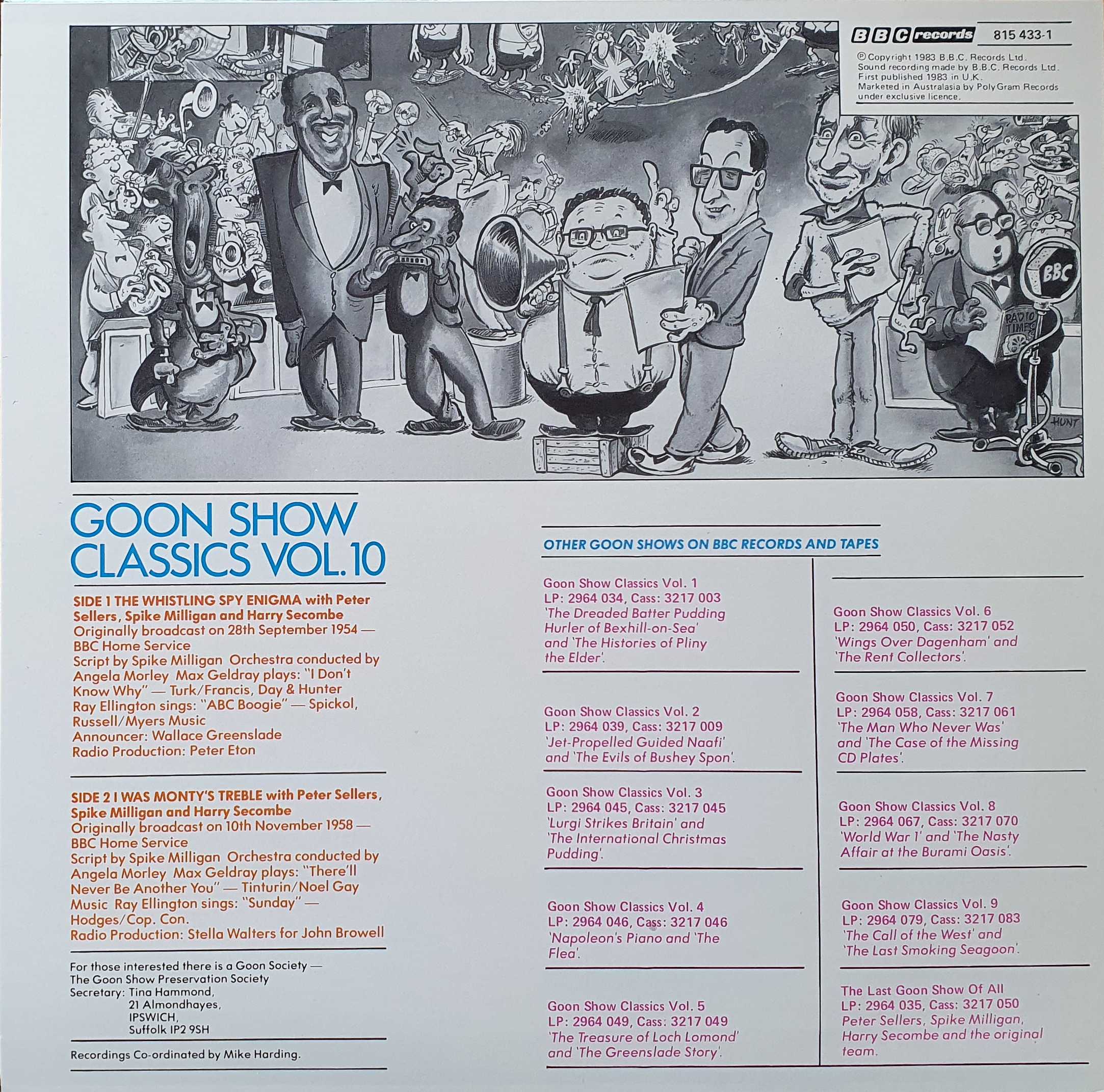 Picture of 815 433-1 Goon show classics - Volume 10 by artist Spike Milligan from the BBC records and Tapes library